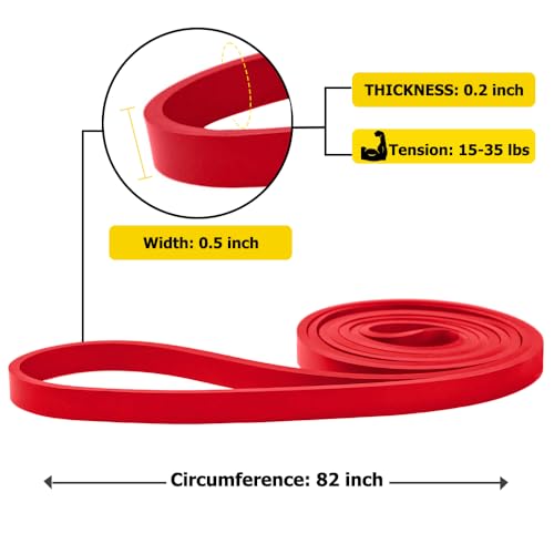 Resistance Band Pull up Band Fitness Exercise Bands Natural Latex for Workout Body Stretch Powerlifting Band Fitness Sport Training at Home/The Gym - color: red