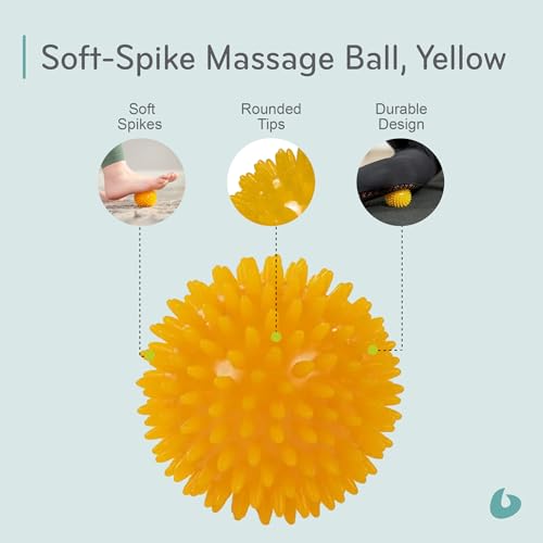 Soft-Spike Massage Ball, Trigger Point Therapy Ball for Muscle Tension Relief, Plantar Fasciitis, Myofascial Release, 8cm, Yellow - color: Yellow, size: 8cm