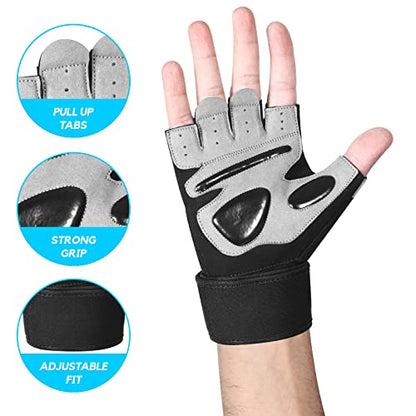 Gym Gloves Training Weight Lifting Gloves for Men Women Wrist Support Padded Extra Grip Palm Protection Fitness Workout Gloves Cycling,Hanging,Pull ups,Breathable
