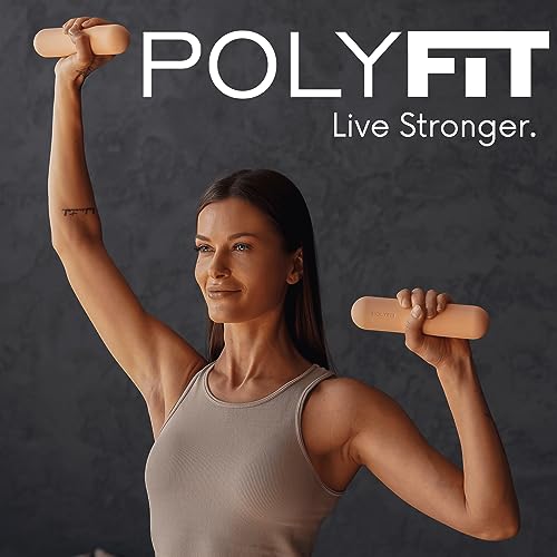Polyfit Dumbbell Weight Bars for Women - 3.3 LB Each | 6.5 LB Pair - Dumbbell Set for Walking, Yoga, Dance, Barre, Pilates, Cardio, Aerobics