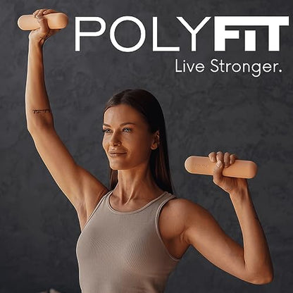 Polyfit Dumbbell Weight Bars for Women - 3.3 LB Each | 6.5 LB Pair - Dumbbell Set for Walking, Yoga, Dance, Barre, Pilates, Cardio, Aerobics