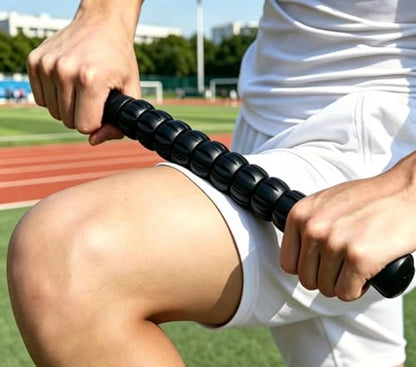 Muscle Roller Stick - A Full-Body Massage Roller that Can Relieve Muscle Soreness, Cramps and Tension After Exercise. It is a Handheld Physical Therapy and Recovery Tool（Black） - color: Black
