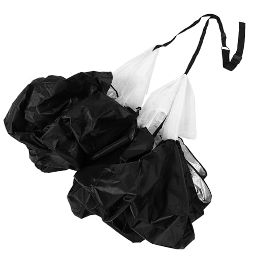 Resistance Training Parachute Running Drag Chute with Adjustable Waist Belt, Dual Black Resistance Chutes for Soccer Speed and Endurance Training, Youth and Adult Running Accessory