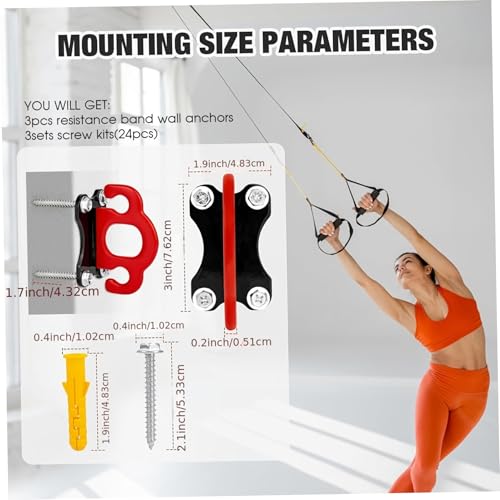 Resistance Band Wall Anchor, 3PCS Heavy Duty Battle Rope Anchor for Strength Trainer, Yoga Swings, Stretching, Hammocks, Battle Rope