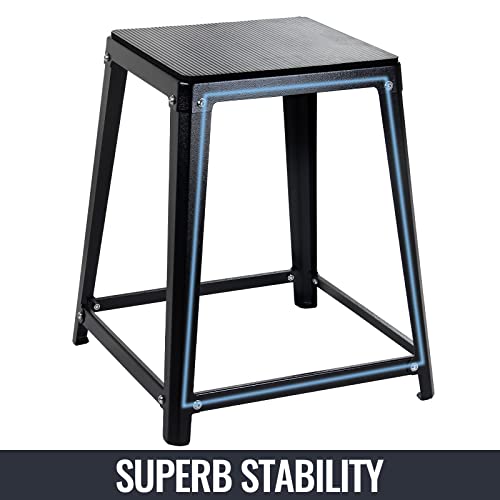 Metal Plyometric Jumping Box, Steel Fitness Exercise Jump Platforms Box for Conditioning Strength and Agility Training, 12 Inch Anti-Slip Workout Step Up Box for Home Gym - size: 12in18in24in