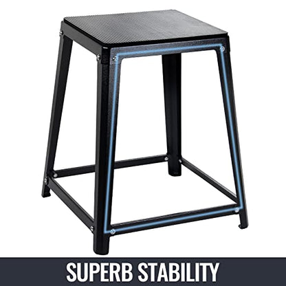 Metal Plyometric Jumping Box, Steel Fitness Exercise Jump Platforms Box for Conditioning Strength and Agility Training, 12 Inch Anti-Slip Workout Step Up Box for Home Gym - size: 12in18in24in