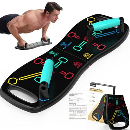 Push Up Board, Portable Pushup Board for Men, Foldable Push Up Bar 20 in 1 for Chest Muscle Exercise Strength Training Equipment, Multifunctional Pushup Handles at Home Gym