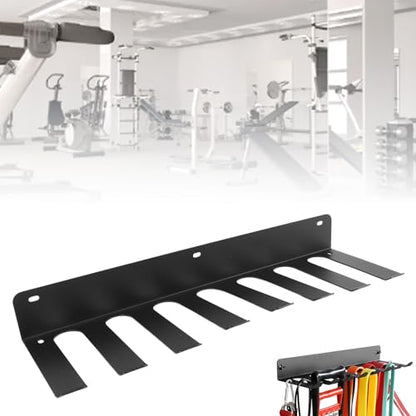 Estink Gym Equipment Storage Rack, Carbon Steel Multi Purpose Hanger for Resistance Bands and Jump Ropes, SpaceSaving Wall Organizer for Home Gym