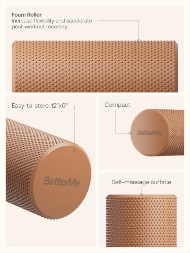 BetterMe Foam Roller for Muscle Recovery – High Density Exercise Roller for Back &Legs – Deep Tissue Massage Roller for Tension, Relief & Stretching (Mocha) - color: Mocha