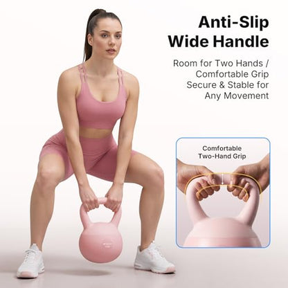 MERACH Soft Kettlebells, Strength Training Kettlebell with Wide Non-Slip Handle, Sea and Iron Sand Filled Kettle Bell with Soft-Sided Cushioned Base for Home Workouts, Ideal for Men, Women(15lb Pink/25lb Blue) - color: Pink 15lbs