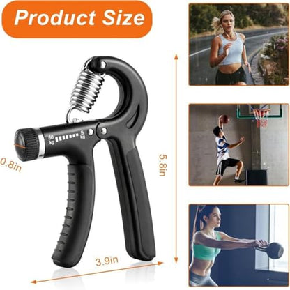 2 Pack Grip Strength Trainer, Hand Grip Exerciser Strengthener with Adjustable Resistance 11-132 Lbs (5-60kg), Forearm Strengthener Hand Exerciser for Musicians Athletes and Injury Recover