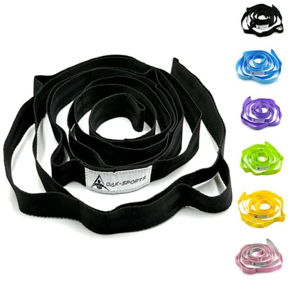 Stretching Strap Yoga Strap with Loops, Stretch Straps for Physical Therapy, Non-Elastic Exercise Strap for Pilates, Dance and Gymnastics with Workout Guide