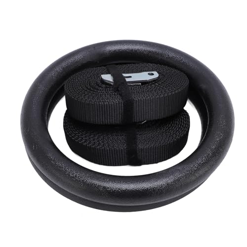 Gymnastic with Straps Pull Rings - 2 Pcs Gymnastic Strength Training 300kg Capacity High Stability Exercise Rings with Straps Workout - Home Gym