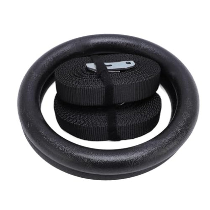 Gymnastic with Straps Pull Rings - 2 Pcs Gymnastic Strength Training 300kg Capacity High Stability Exercise Rings with Straps Workout - Home Gym