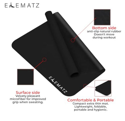 Premium Pilates Reformer Mat - Machine Washable Suede & Natural Rubber - Non-Slip, Hygienic Carriage Cover for Pilates Sessions - color: Black