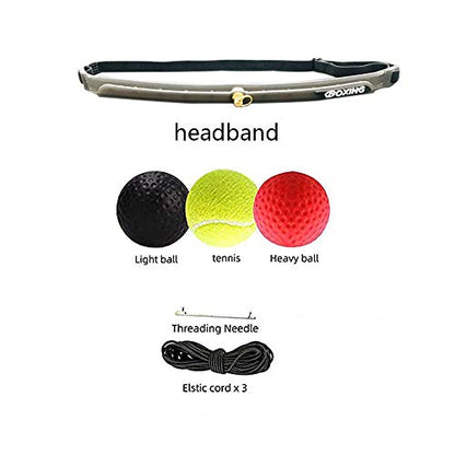 Boxing Reflex Ball 3 Difficulty Level Boxing Ball with Headband Suit for Reaction, Agility, Punching Speed, Fight Skill and Hand Eye Coordination Training for Kids and Adults