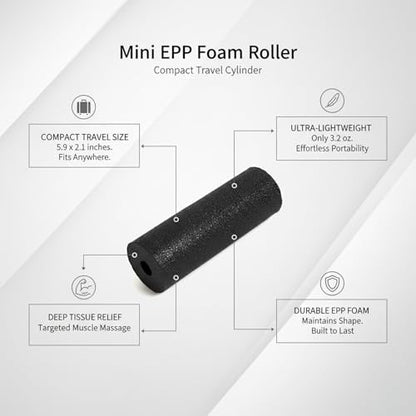 Mini EPP Foam Roller, Compact Travel Cylinder for Exercise and Stretching (1 PC)