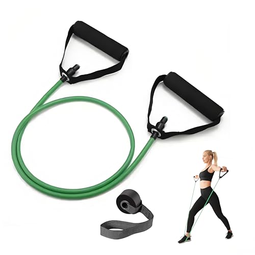 Premium Exercise Bands Resistance Bands Set with Handles & Door Anchor - Perfect Stretch Rope for Home Workouts, Ideal for Fitness Enthusiasts & Home Gym - color: Green(15lb)