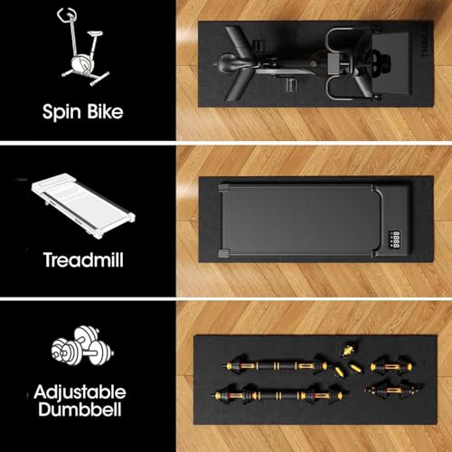 THAILE Treadmill Mat, 68" x 24" x 4mm, for Carpet & Hardwood Floors - size: 68.1"L x 24"W x 0.2"Th