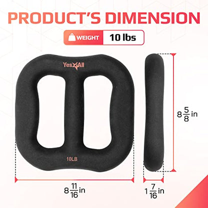 Yes4All 3-in-1 Multifunctional Neoprene Dumbbell/Multi-Usage Dumbbell with Solid Core, Ergonomic Curve,Black