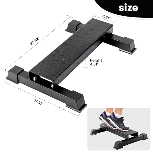 Steel Calf Raise Block – Heavy Duty Calf Stretch Platform for Seated & Standing Calf Raises, Calf Extension, Dumbbell Calf Raise & Leg Strength Training Equipment for Home Gym
