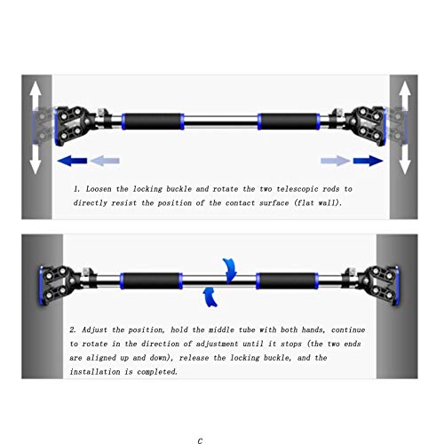 Pull-Up Bars Door, Wall Without Screw Horizontal Bar, Home Moving Fitness Trainer, 3 Sizes