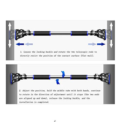 Pull-Up Bars Door, Wall Without Screw Horizontal Bar, Home Moving Fitness Trainer, 3 Sizes