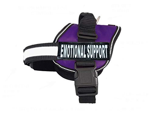 Doggie Stylz Emotional Support Dog Vest with 2 Free Hook and Loop Removable Emotional Support Animal Patches, Reflective Lightweight Cool Soft Adjustable K9 Harness (Girth 14”- 18" Purple) - color: Purple, size: Girth 14-18"