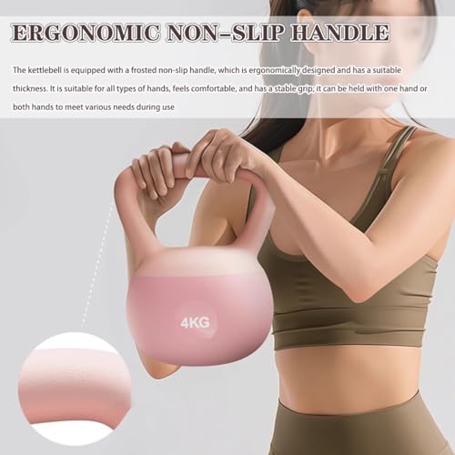 Kettlebell Weights Beginner Fitness Exercise Soft Kettle Bells, Women's Weight Loss Training Dumbbell, Anti-Slip Handle, Vest Line/Peach Buttocks(Yellow,2.5kg)