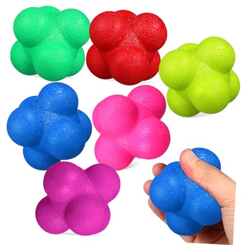Yardwe 6pcs Colorful Reaction Balls Reflex Training Ball Goalkeeper Agility Sports Exercise