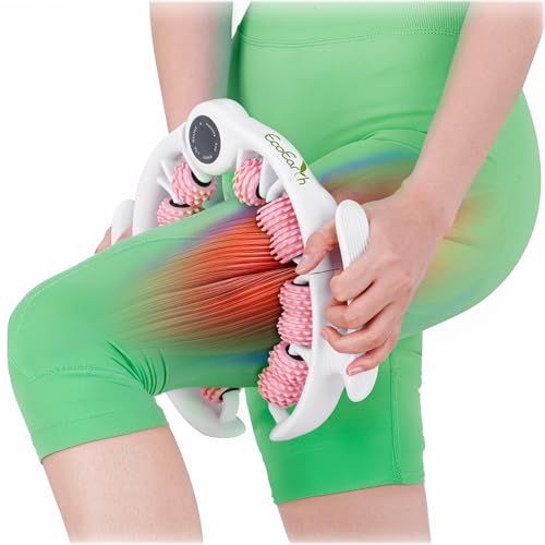 EcoEarth Cellulite Massage Roller - Handheld Fascia Massager with Detachable Handles - Anti Cellulite Tool for Legs, Thighs, Buttocks & Belly - Deep Tissue Muscle Roller for Lymphatic Drainage - color: Pink