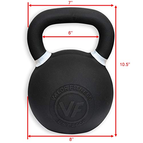 Valor Fitness Premium Kettlebell – Powder Coated Cast Iron for Durability – Enhanced Grip Strength – Weightlifting Core Training Home Gym Workout Equipment - 88 lb