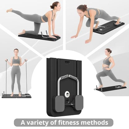 Pilates Board - Pilates Reformer Set, Multi-Purpose Foldable Pilates Reformer Board for Home, 5 in 1 Pilates Sliding Board