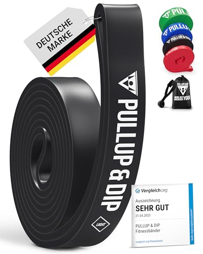 Pullup & DIP Fitness Bands, Resistance Bands with Bag, Door Anchor (with Sets) and Exercise Guide - Single & in Value Set, Pull-Up Band Fitness Band for Calisthenics - color: LIGHT (Black)