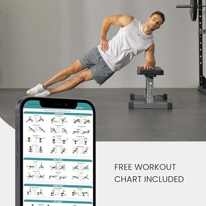 FF Finer Form Essential Flat Weight Bench for Your Home Gym – Heavy Duty Workout Bench for Bench Press, Hip Thrusts & Strength Training Exercise – Compact, Fitness Equipment for Home Use