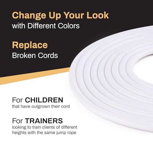 Buddy Lee Replacement Jump Rope Cord & Swivel Bearings - Replacement Jump Rope Cord for Aero Speed, Rope Master, Magic Speed or Magic Speed PRO - Best for Crossfit, Double-Unders, and Fitness Training