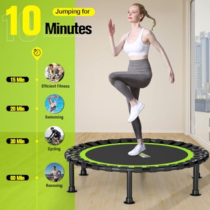 Foldable Mini Trampoline, 36"/40"/48" Rebounder Trampoline for Adults & Kids, 440lbs Capacity Indoor Fitness Workout Exercise Equipment