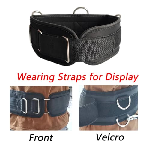 Fitness Resistance Belt Multi Functional Fitness Belt with 5 Rings for Weight Training and Resistance Training of Load Carrying Pull Up Belt Squat