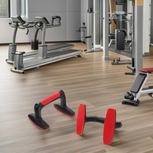 2pcs Red Plastic Push up Bars Stands Non-slip Parallettes Handles Gym Accessories for Men Women Home Floor Strength Training Fitness Equipment
