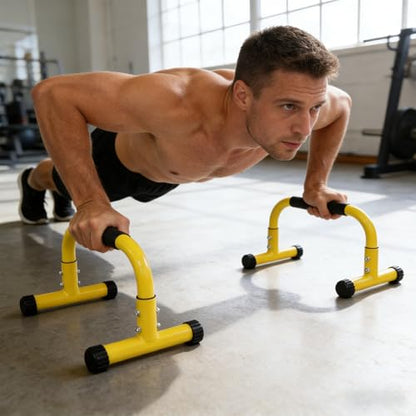 2X Steel Workout Stands for Various Exercises Including L Sit and Handstand Training Portable Dip Station