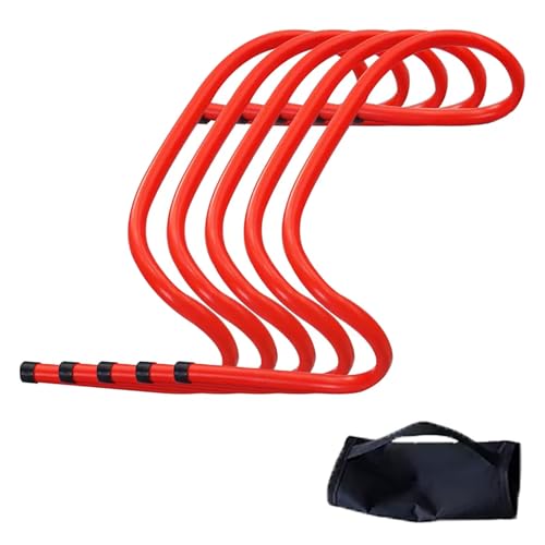Hurdles 5 Pieces Endurance Practice Equipment Hi Visibility, Speed Race Mini Hurdles for Indoor Outdoor, Agility Trainer for Athletic Team Training - size: 30cm (11 3/4")
