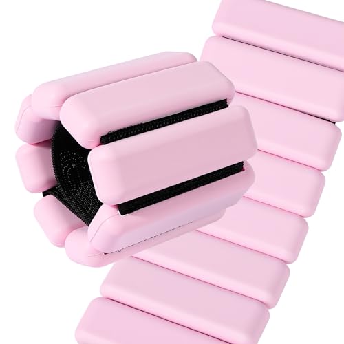 Ankle & Wrist Weights for Women – Adjustable Silicone Wrist & Ankle Weights, Wearable Arm/Leg Set for Pilates, Yoga, Walking & Strength Training (1 or 2lbs Pair Black or Pink)