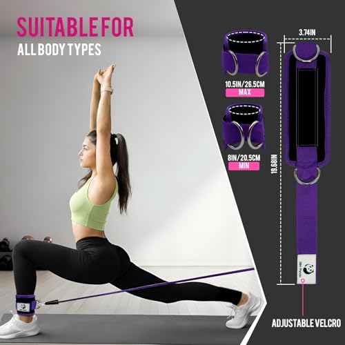 Ankle Strap for Cable Machine,Ankle Cuff for Kickbacks, Booty Hip Abductors,Glute Workouts, Leg Extensions, Curls for Men and Women, Adjustable with Double D-Rings