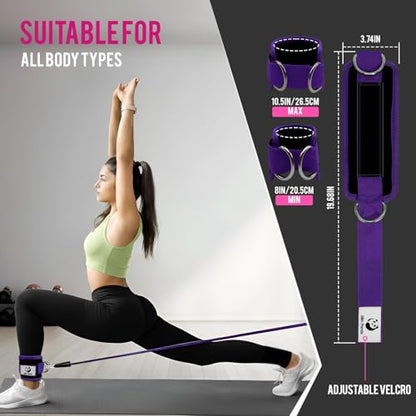 Ankle Strap for Cable Machine,Ankle Cuff for Kickbacks, Booty Hip Abductors,Glute Workouts, Leg Extensions, Curls for Men and Women, Adjustable with Double D-Rings
