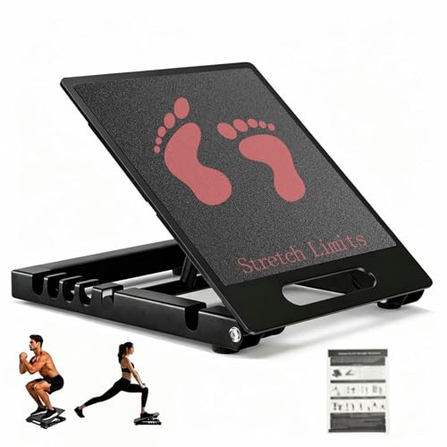 Slant Board for Calf Stretching, Heavy Duty Steel Squat Wedge, 5-Level Adjustable Incline Board, 650 lb Weight Capacity for Heel Elevated Squats, Weightlifting, Calf Stretch & Physical Therapy