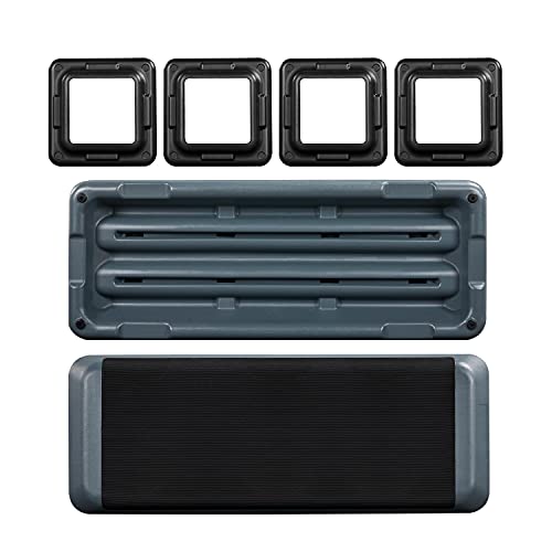 Topeakmart Aerobic Exercise Workout Step Platform, 43in Fitness Stepper Health Club Size w/Risers Adjust 4-6-8in & Heavy Club Size & 550pounds Load-bearing for Home Gym Workout & Training