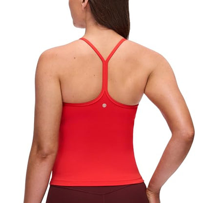 CRZ YOGA Butterluxe Y Back Tank Tops - color: Deep Red, size: Medium