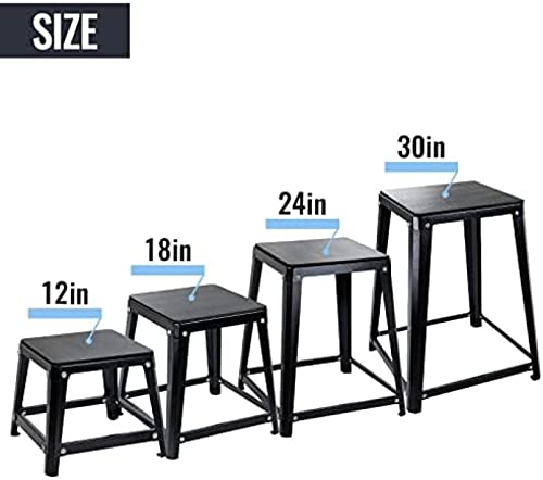 Plyometric Platform Boxes Fitness Steel Plyo Box Exercise Jump Box Step Up Plyometrics Box Jumping Agility Box For Exercise Fit Training Conditioning - color: 12'' Black