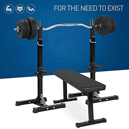 Yaheetech Adjustable Squat Rack Pair, Barbell Bench Press Stands, Home Gym