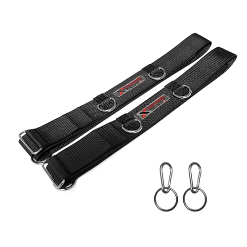 X-Over Door Anchor Strap for Resistance Bands - Home Workout Essentials - 3 Anchor Points for Muscle Isolation CrossOver Exercises - Body Conditioning - Portable & Nail-Free - Set of 2